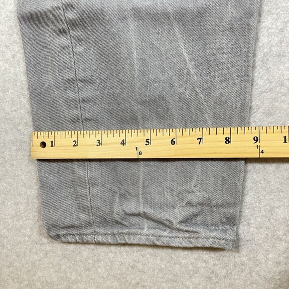 Levis 501 Jeans Mens 34x32 (30x28) Gray Button Fly Straight Stone Wash Rugged - Picture 13 of 15